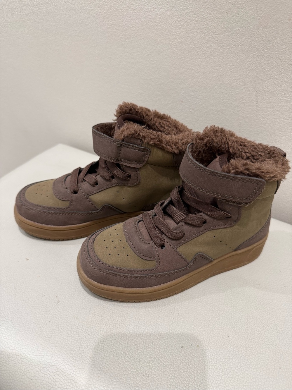 H&M Kids Brown Faux Fur Lined High-Top Boots